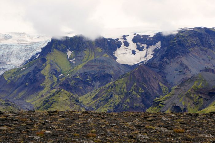 Hiking in the mountains of Iceland